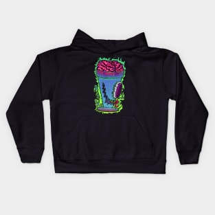 Crazy monster in a Milkshake cup Kids Hoodie